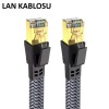 ® Yeni Ürün Cat 8 LAN Kablosu –Ethernet Kablosu Örgü Kaplama, Yüksek Hızlı  (5 METRE)
